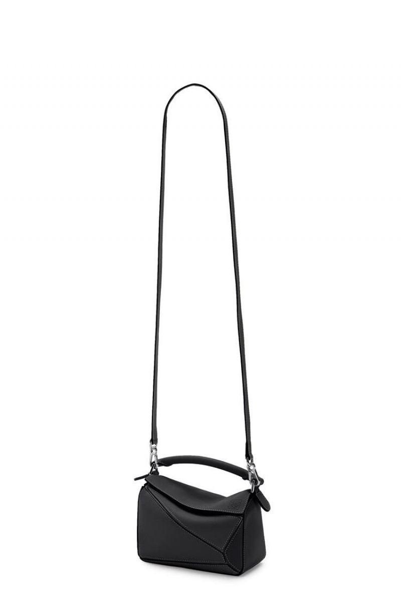 Bolsas Hombro Loewe Mini Puzzle bag in classic calfskin Mujer Negras | 574VMQOPX