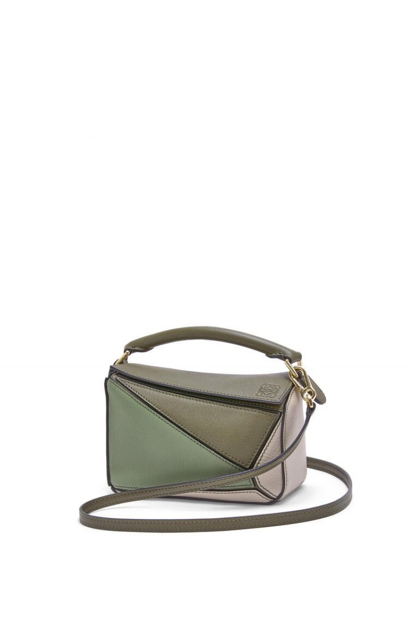 Bolsas Hombro Loewe Mini Puzzle bag in classic calfskin Mujer Verde Verde Menta | 589JVERCD