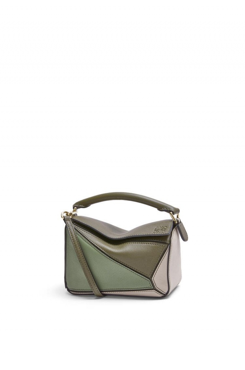 Bolsas Hombro Loewe Mini Puzzle bag in classic calfskin Mujer Verde Verde Menta | 589JVERCD