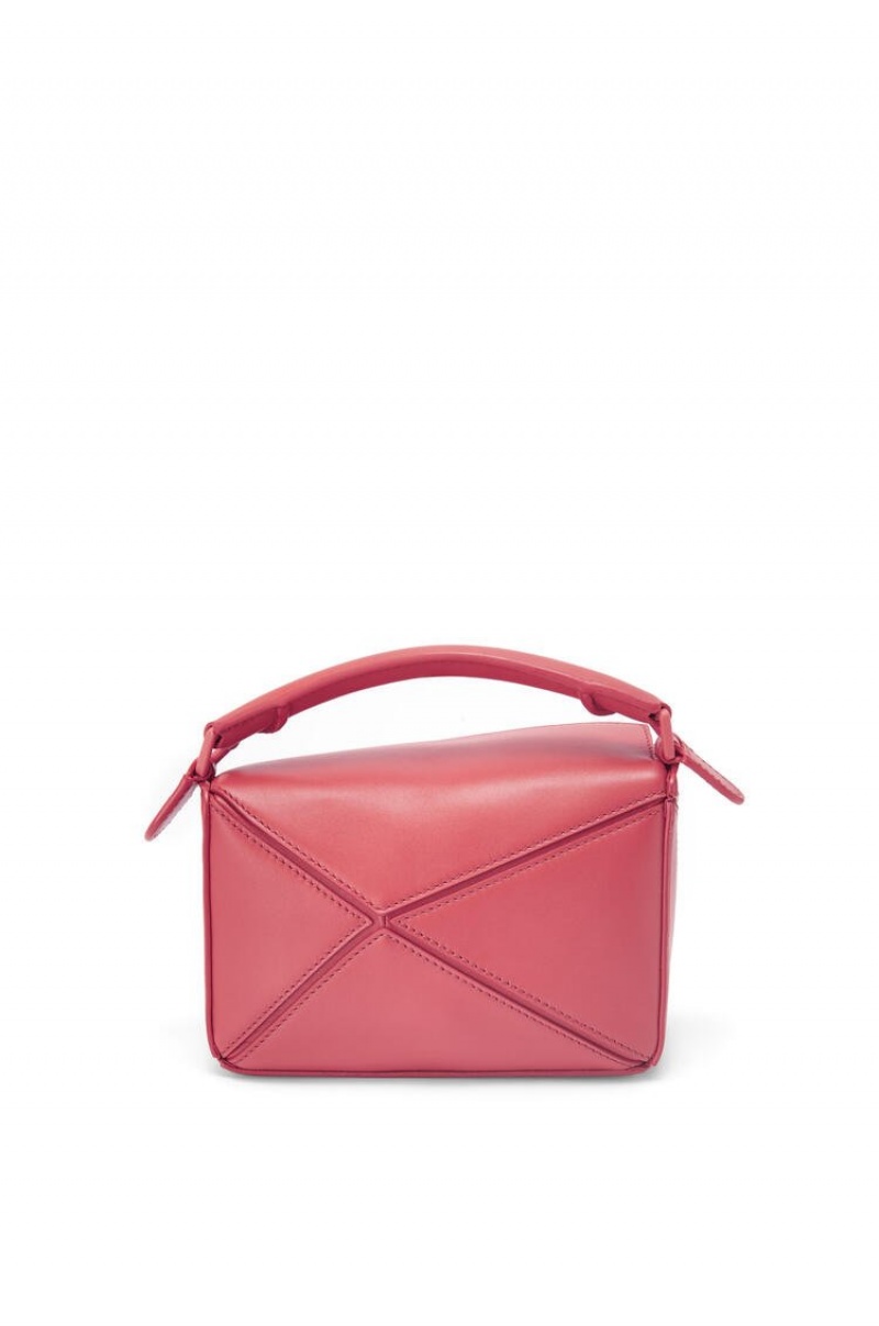 Bolsas Hombro Loewe Mini Puzzle bag in satin calfskin Mujer Plumrose | 681ZCQEDO