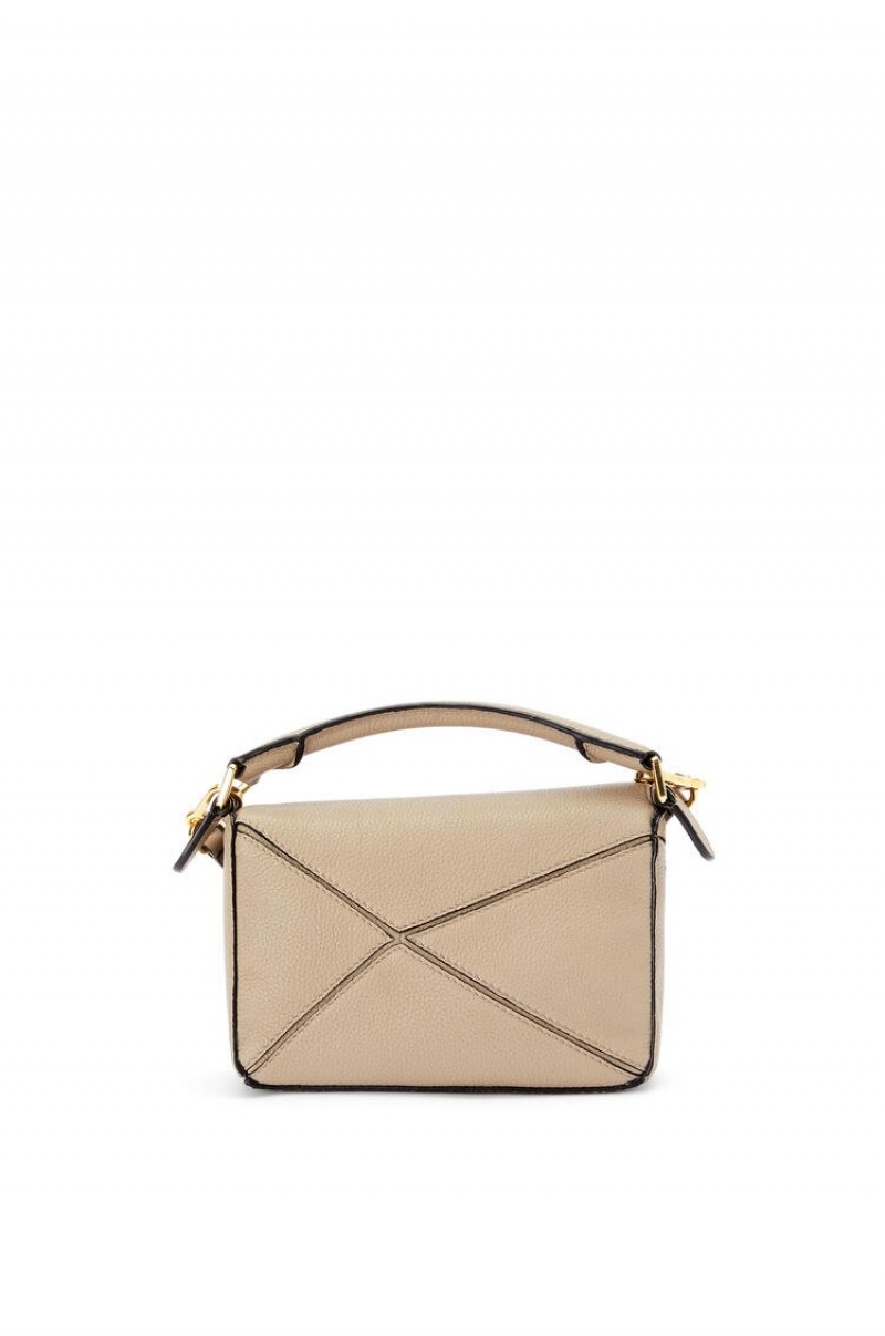 Bolsas Hombro Loewe Mini Puzzle bag in soft grained calfskin Mujer Sand | 710PJXQBR