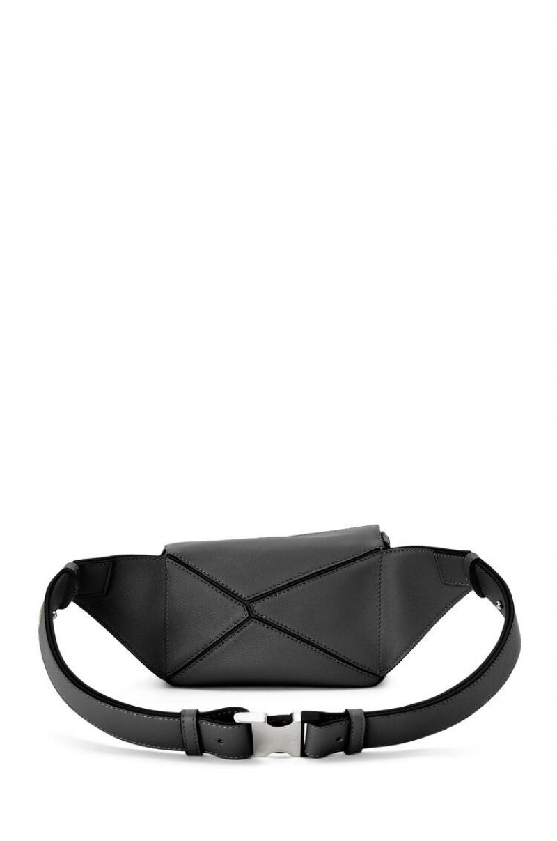 Bolsas Hombro Loewe Mini Puzzle bumbag in classic calfskin Mujer Negras | 843FSNKOR