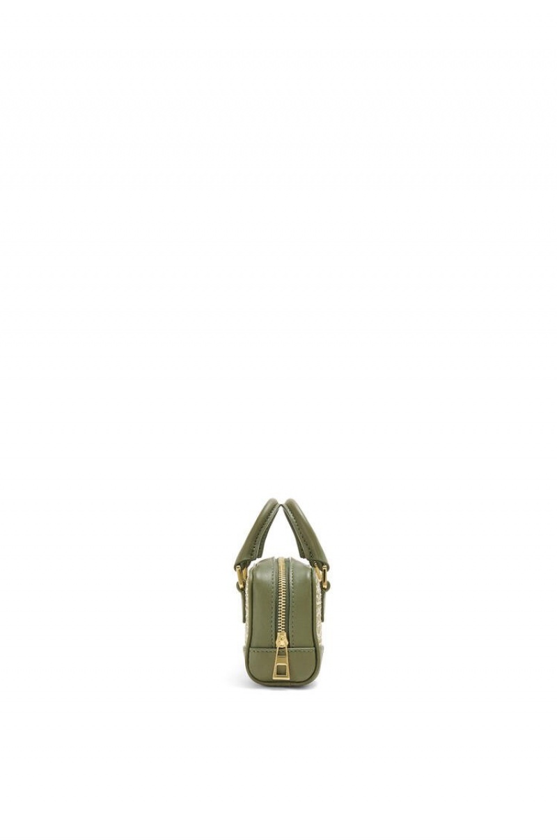 Bolsas Hombro Loewe Nano Amazona in Anagram jacquard and calfskin Mujer Verde Verde | 634LNIXUP