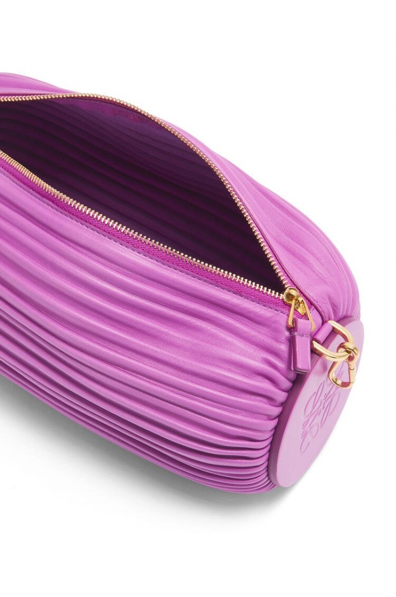 Bolso Pequeño Loewe Bracelet pouch in nappa calfskin Mujer Moradas | 069PKZYET