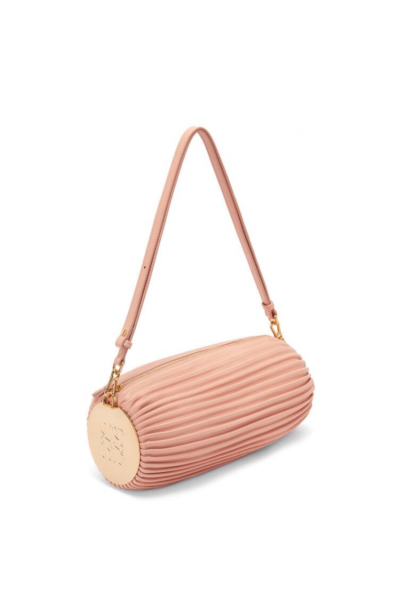 Bolso Pequeño Loewe Bracelet pouch in nappa calfskin and brass Mujer Rosas | 376KSOTUQ