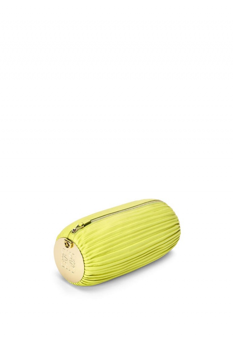 Bolso Pequeño Loewe Bracelet pouch in pleated nappa Mujer Amarillo | 592HBCDZN