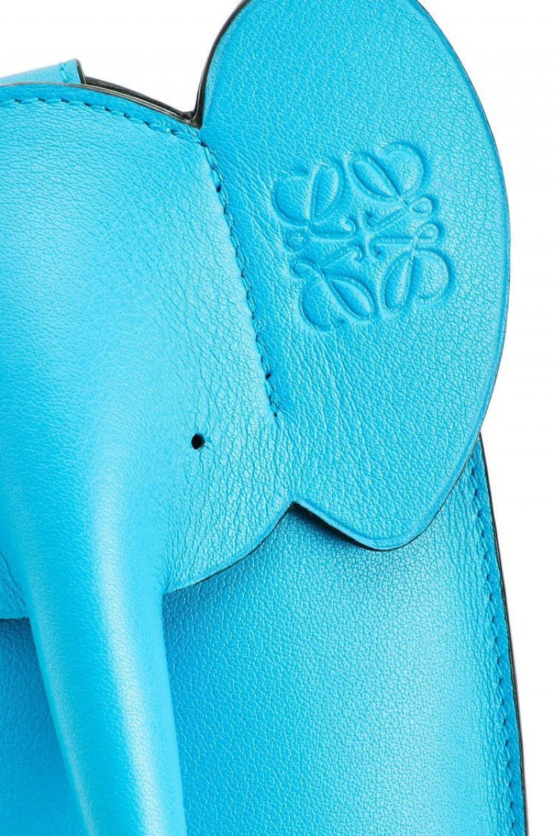 Bolso Pequeño Loewe Elephant Pocket in classic calfskin Hombre Cyan | 894VYJSUK