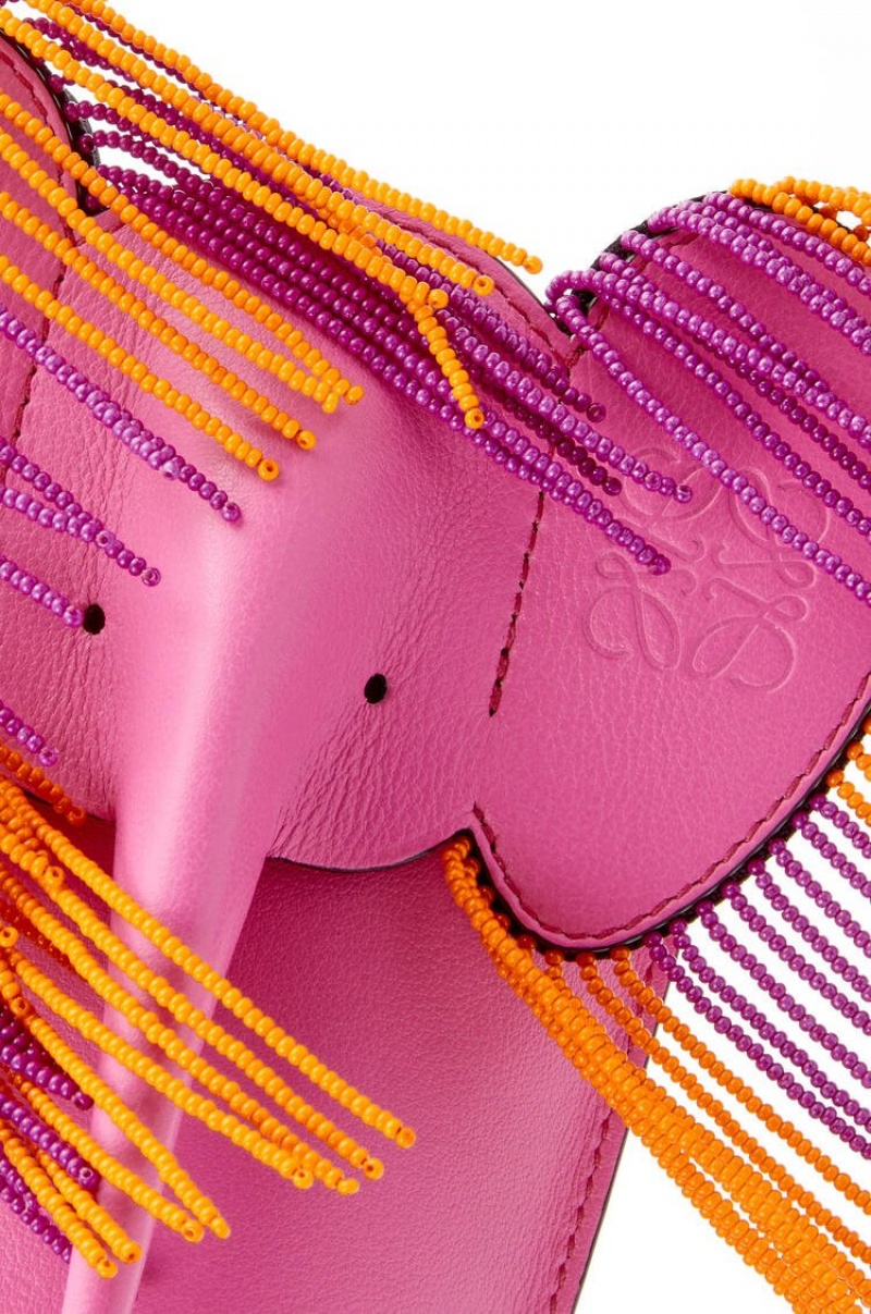 Bolso Pequeño Loewe Elephant Pocket in classic calfskin Mujer Rosas | 791HNUJEP