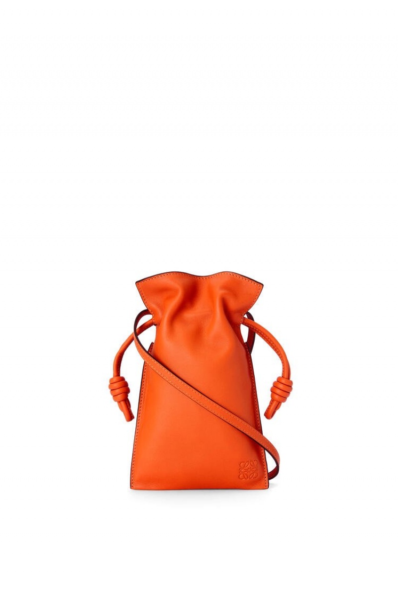 Bolso Pequeño Loewe Flamenco Pocket in nappa calfskin Hombre Naranjas | 584XYNPJF