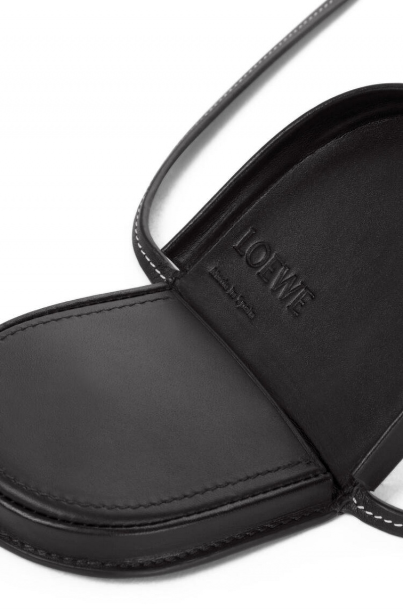 Bolso Pequeño Loewe Mini Heel pouch in soft calfskin Hombre Negras | 863YSGIFP