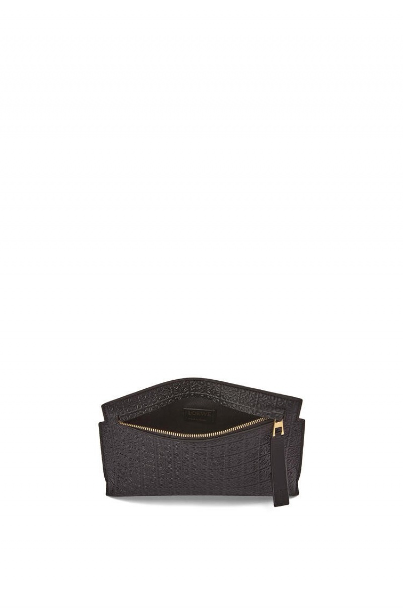 Bolso Pequeño Loewe Mini Repeat T Pouch in embossed silk calfskin Hombre Negras | 184GSHJDZ