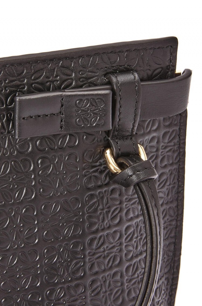 Bolso Pequeño Loewe Mini Repeat T Pouch in embossed silk calfskin Hombre Negras | 184GSHJDZ