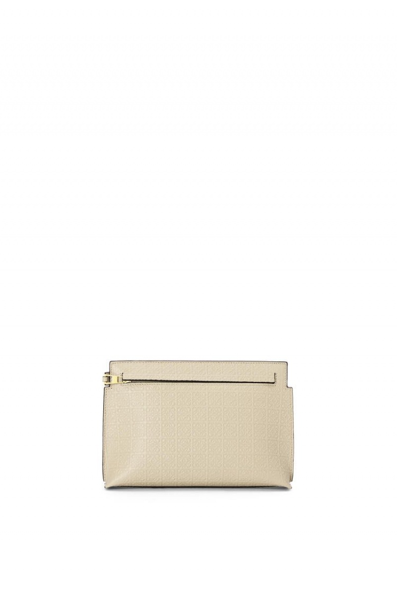 Bolso Pequeño Loewe Mini Repeat T Pouch in embossed silk calfskin Hombre Verde Menta | 372PCHVTG