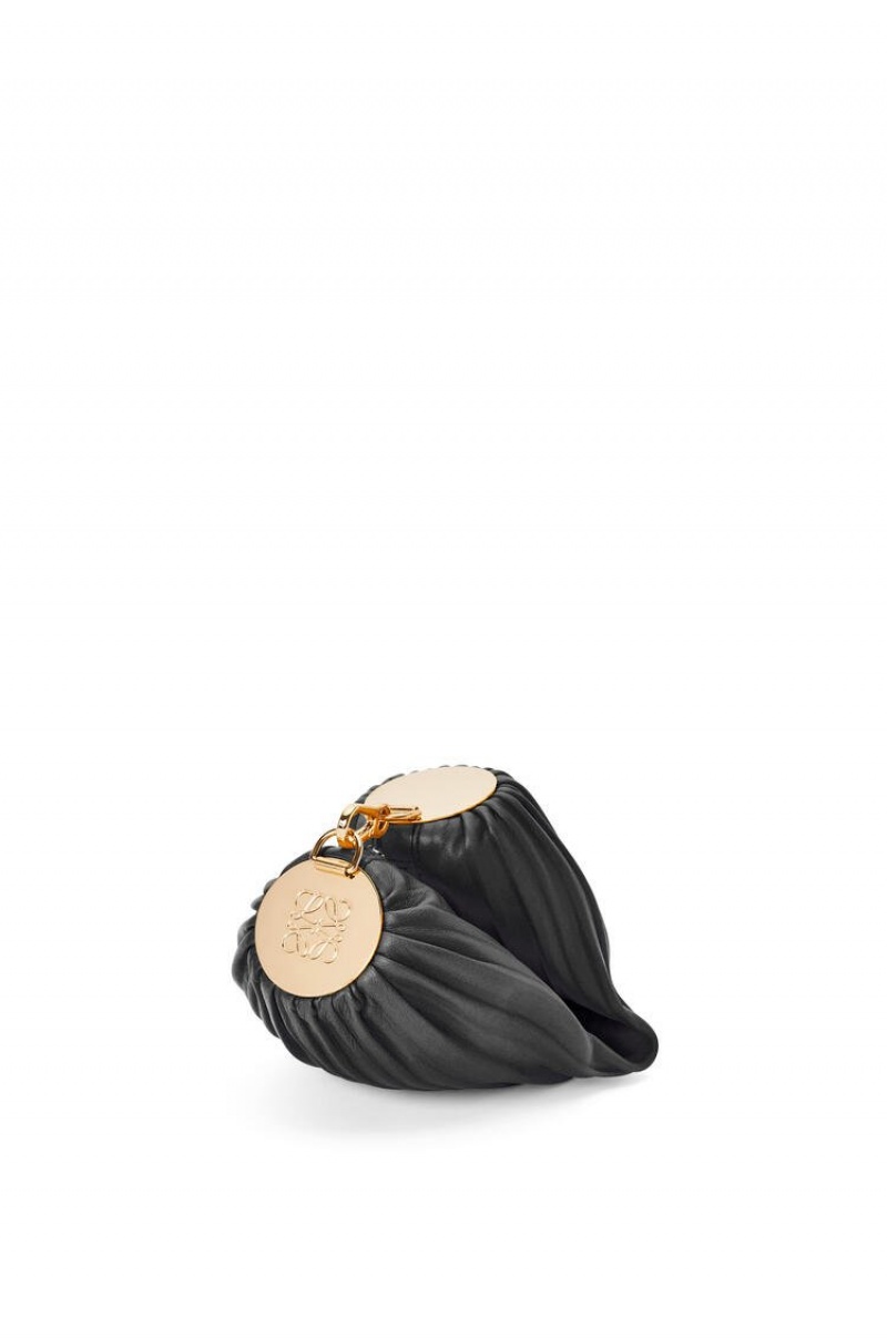 Bolso Pequeño Loewe Small Bracelet pouch in pleated nappa Mujer Negras | 530SOWJAZ