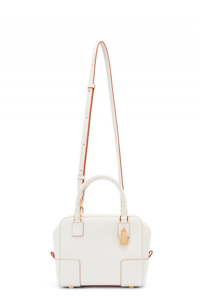 Bolso Tote Loewe Amazona 19 square bag in soft grained calfskin Mujer Blancas | 075UBSTCP