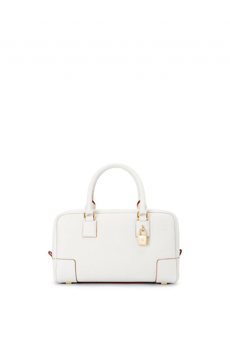 Bolso Tote Loewe Amazona 23 bag in soft grained calfskin Mujer Blancas | 185JXBUAR