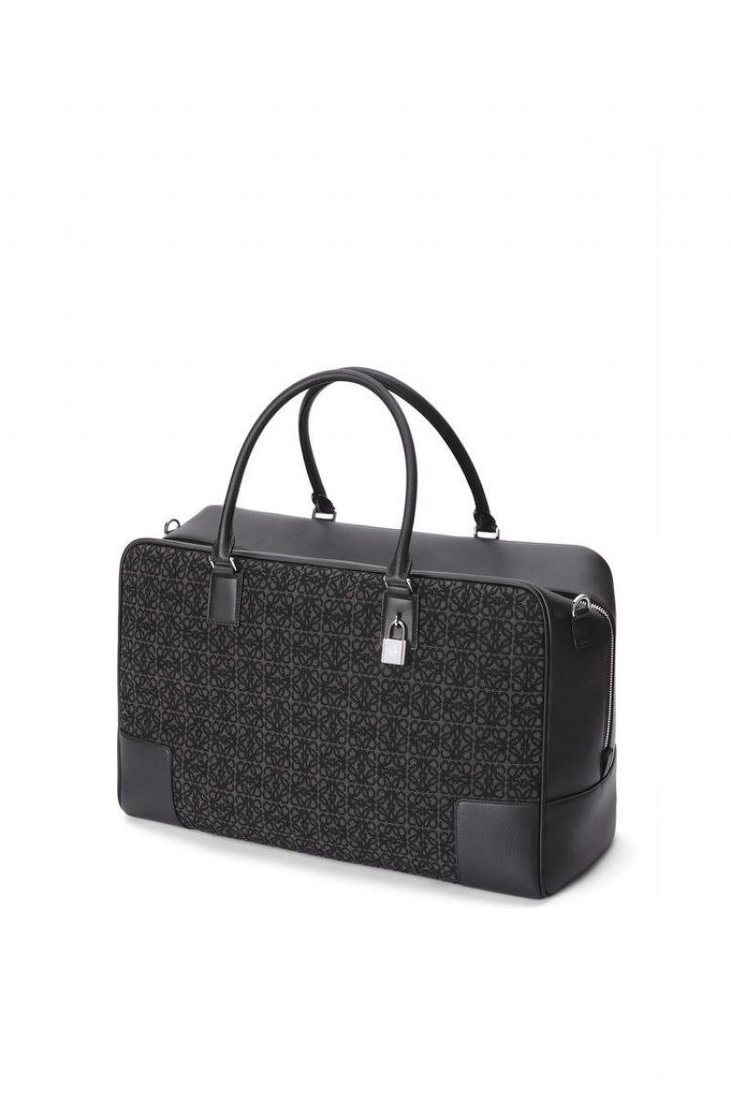 Bolso Tote Loewe Amazona 44 bag in Anagram jacquard and calfskin Hombre Negras | 809ODZNQY