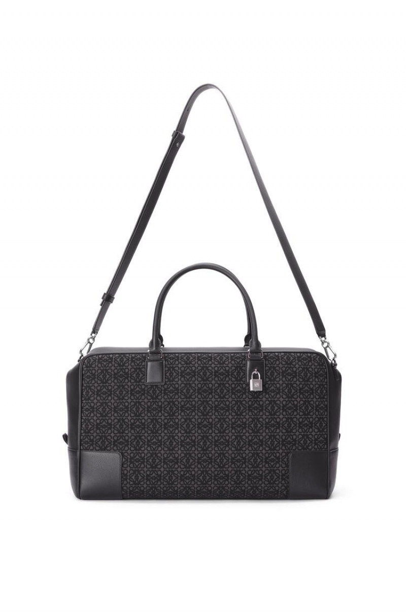 Bolso Tote Loewe Amazona 44 bag in Anagram jacquard and calfskin Hombre Negras | 809ODZNQY