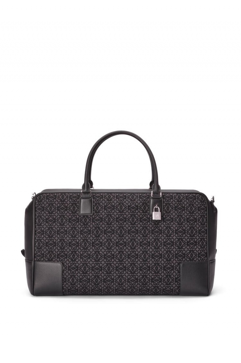 Bolso Tote Loewe Amazona 44 bag in Anagram jacquard and calfskin Hombre Negras | 809ODZNQY