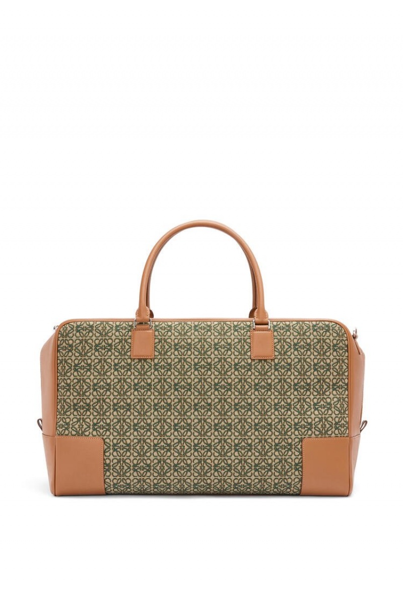 Bolso Tote Loewe Amazona 44 bag in Anagram jacquard and calfskin Hombre Kaki Verde | 704OSEAYU