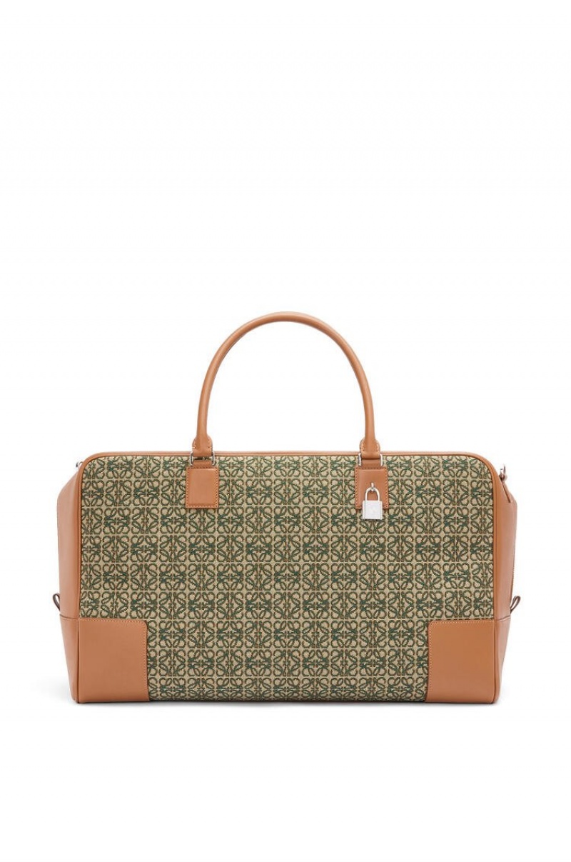 Bolso Tote Loewe Amazona 44 bag in Anagram jacquard and calfskin Hombre Kaki Verde | 704OSEAYU