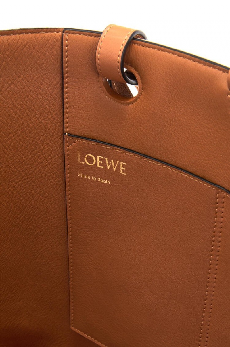 Bolso Tote Loewe Anagram Tote bag in jacquard and calfskin Mujer Ecru / Tan | 178FBXSTN