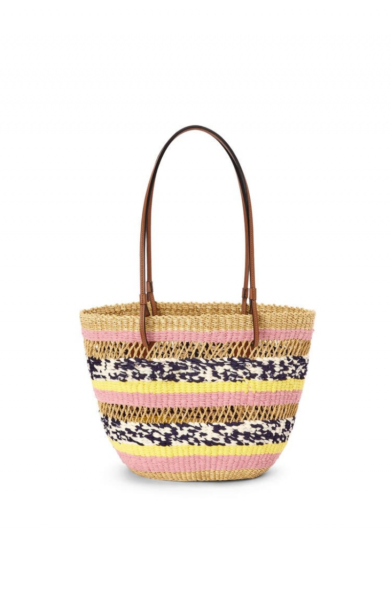 Bolso Tote Loewe Basket Tote in elephant grass and calfskin Mujer Rosas | 631AXCPSR