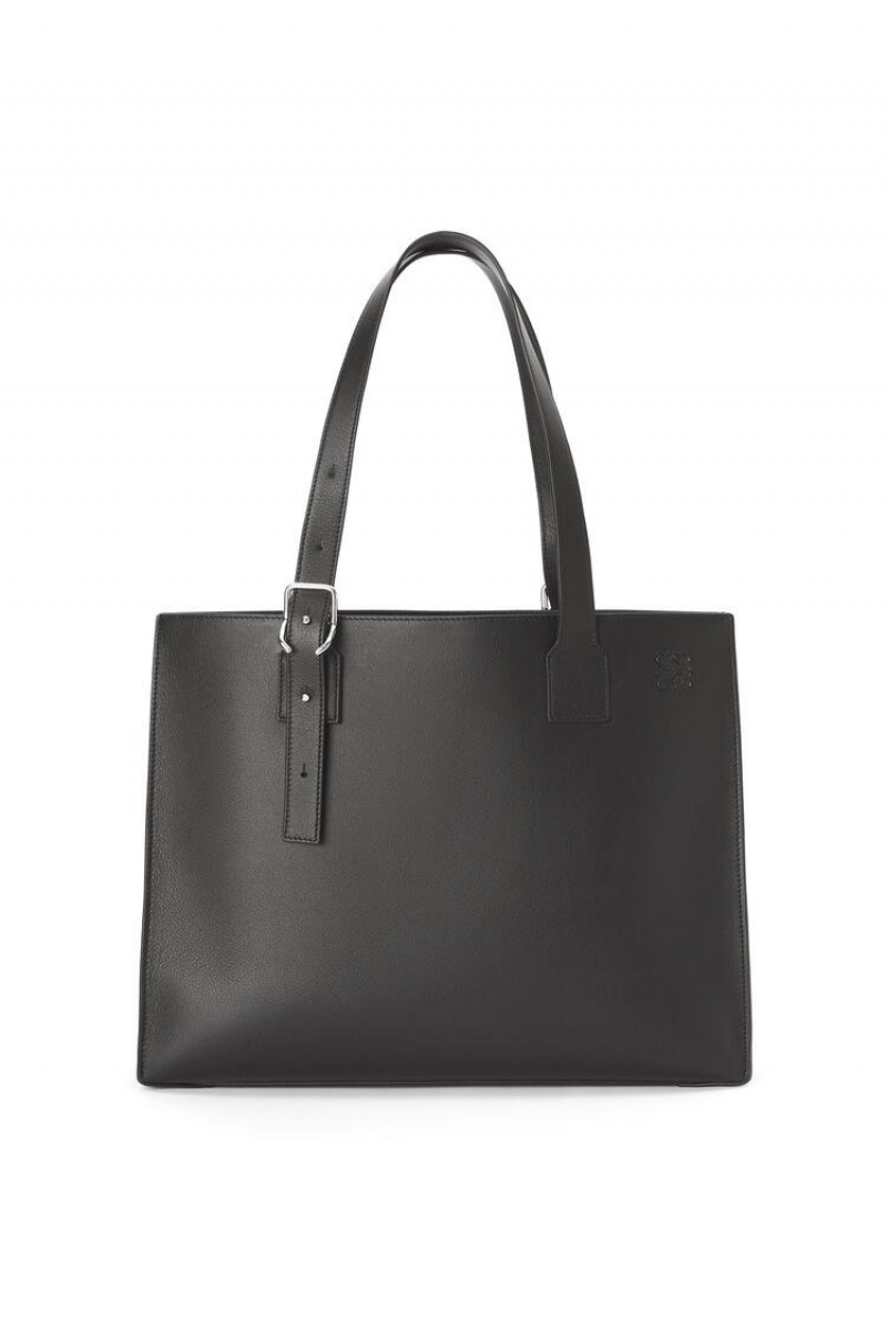 Bolso Tote Loewe Hebilla Horizontal tote in classic calfskin Hombre Negras | 284ZPUHLE