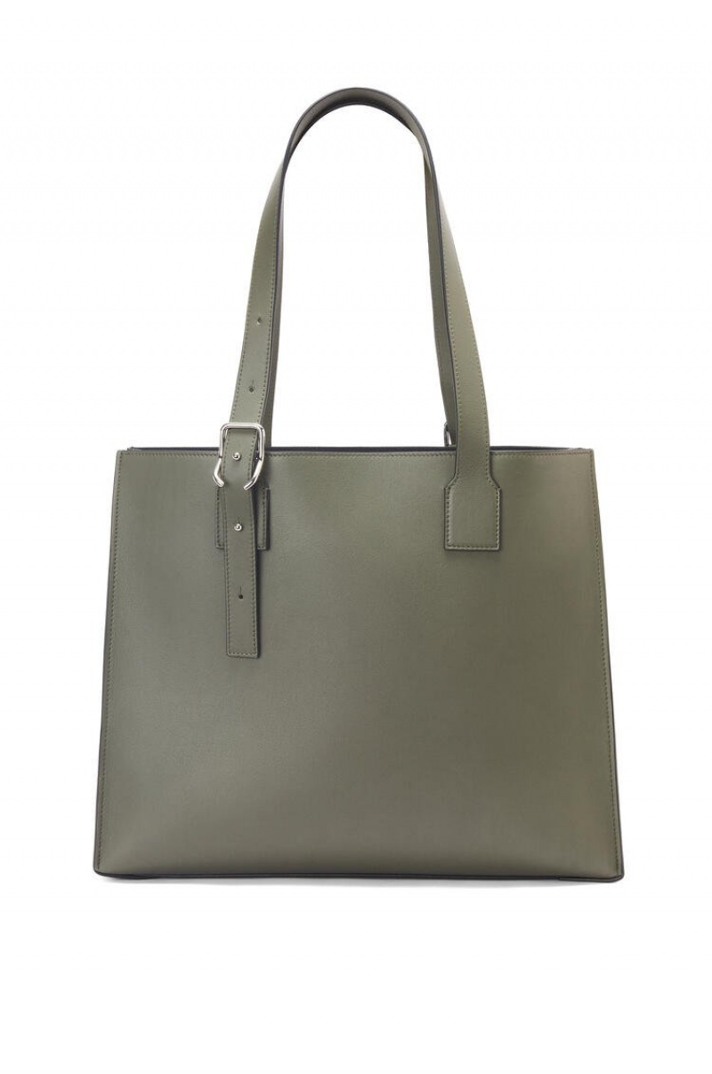 Bolso Tote Loewe Hebilla Horizontal tote in classic calfskin Hombre Kaki Verde | 846WNCLEO