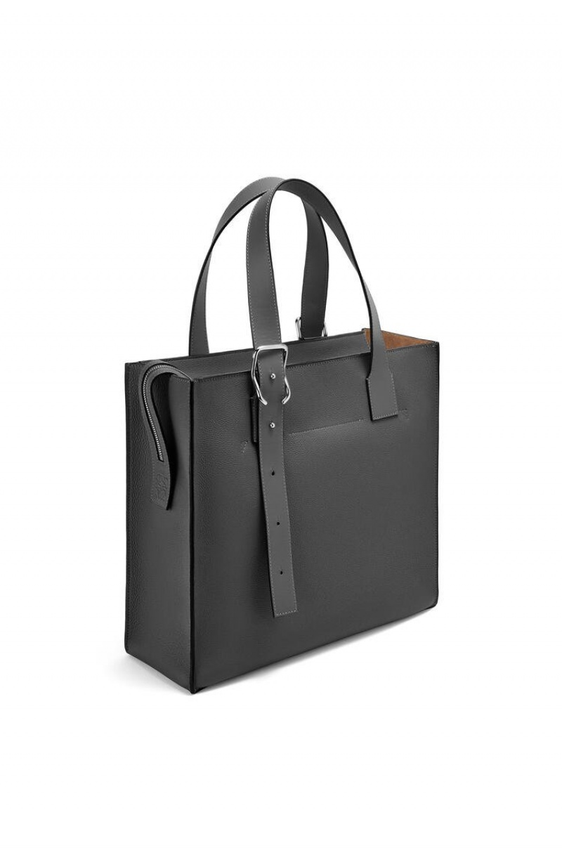 Bolso Tote Loewe Hebilla Zip tote in soft grained calfskin Hombre Negras | 567MASJQI