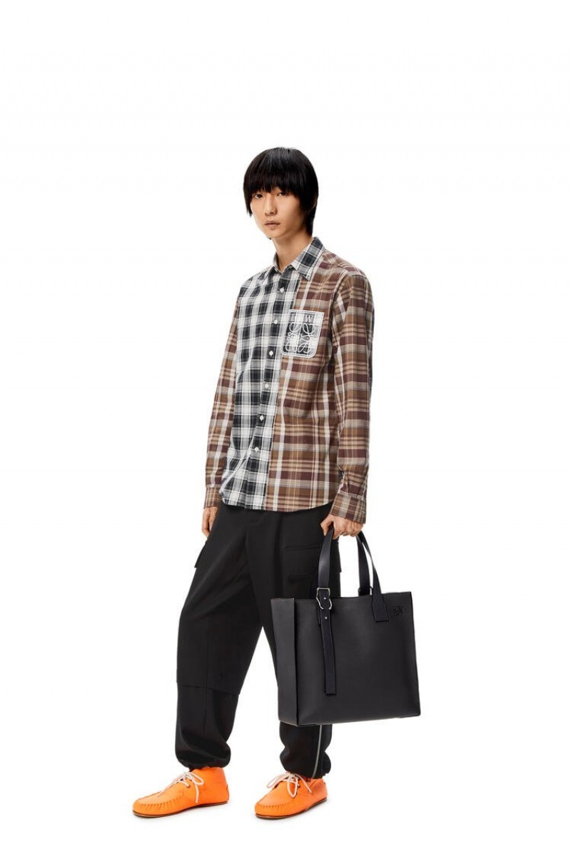 Bolso Tote Loewe Hebilla Zip tote in soft grained calfskin Hombre Anthracite | 501XBGDWQ