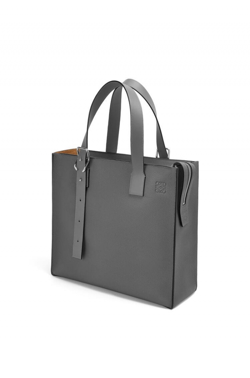 Bolso Tote Loewe Hebilla Zip tote in soft grained calfskin Hombre Anthracite | 501XBGDWQ