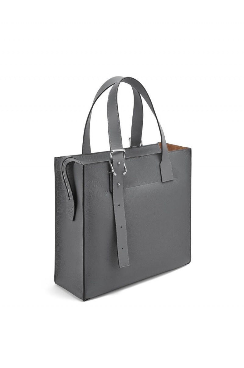 Bolso Tote Loewe Hebilla Zip tote in soft grained calfskin Hombre Anthracite | 501XBGDWQ