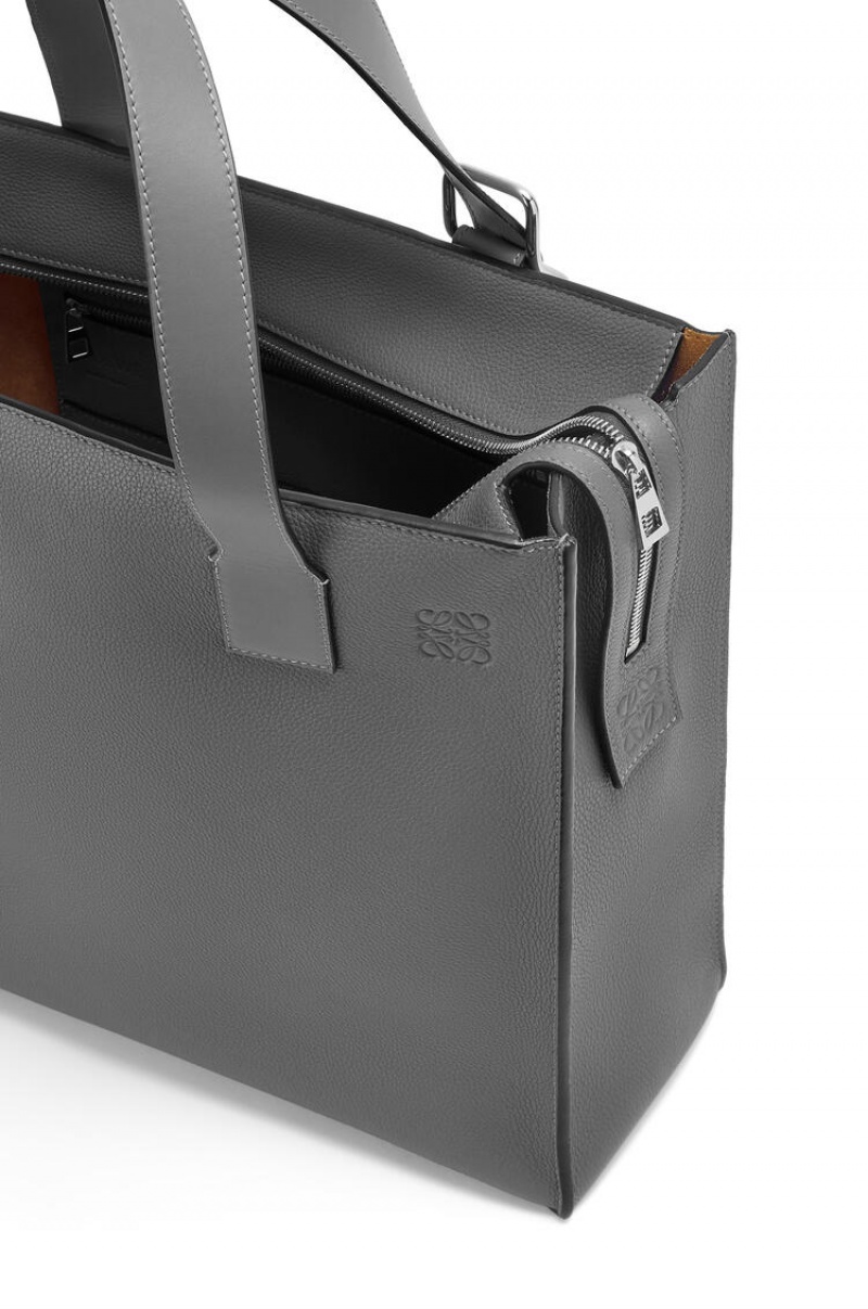 Bolso Tote Loewe Hebilla Zip tote in soft grained calfskin Hombre Anthracite | 501XBGDWQ