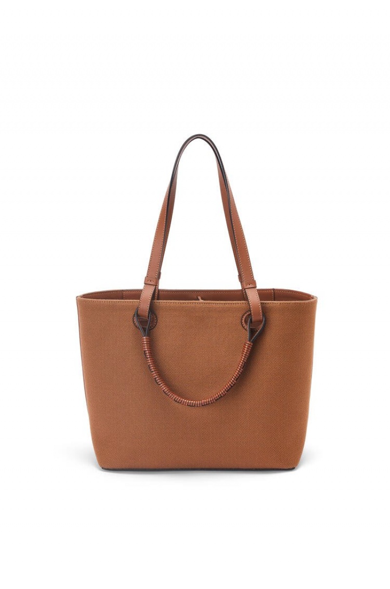 Bolso Tote Loewe Small Anagram Tote bag in jacquard and calfskin Mujer Tan / Pecan | 580GHPSOI