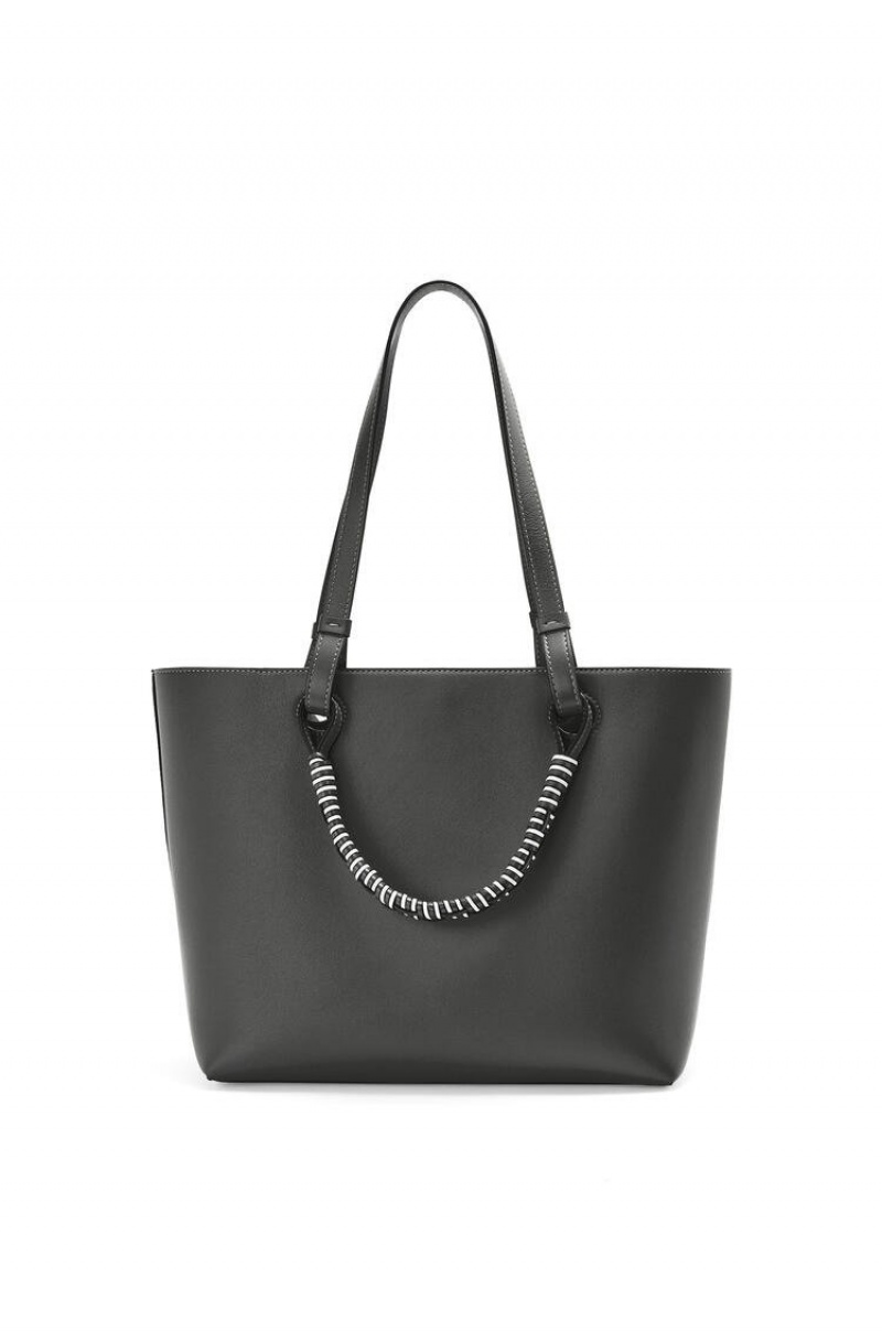 Bolso Tote Loewe Small Anagram Tote in classic calfskin Mujer Negras Blancas | 196CXBGMZ