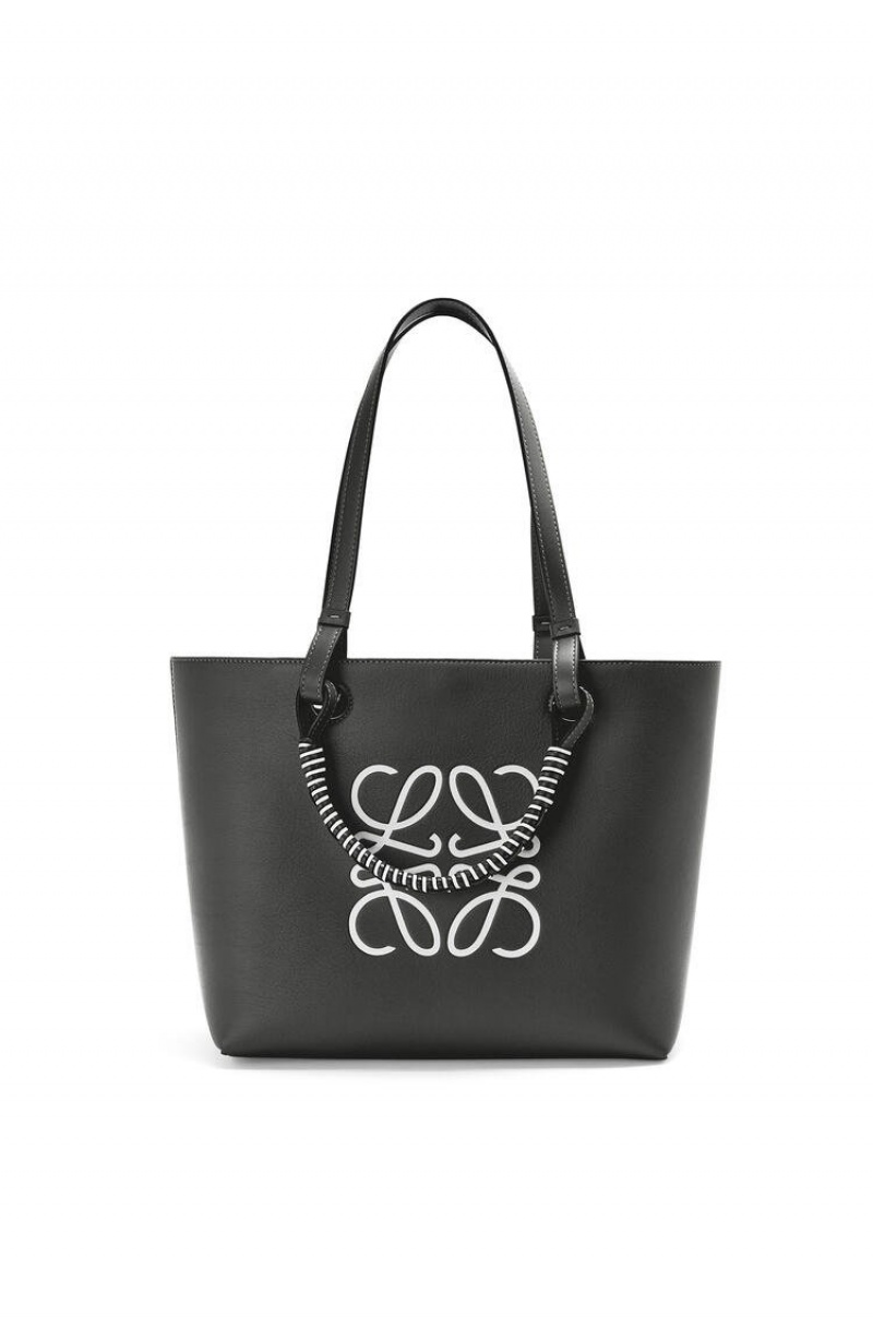 Bolso Tote Loewe Small Anagram Tote in classic calfskin Mujer Negras Blancas | 196CXBGMZ