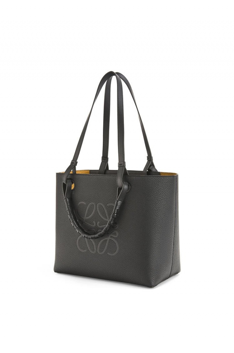 Bolso Tote Loewe Small Anagram Tote in grained calfskin Mujer Negras | 801ZYVASU