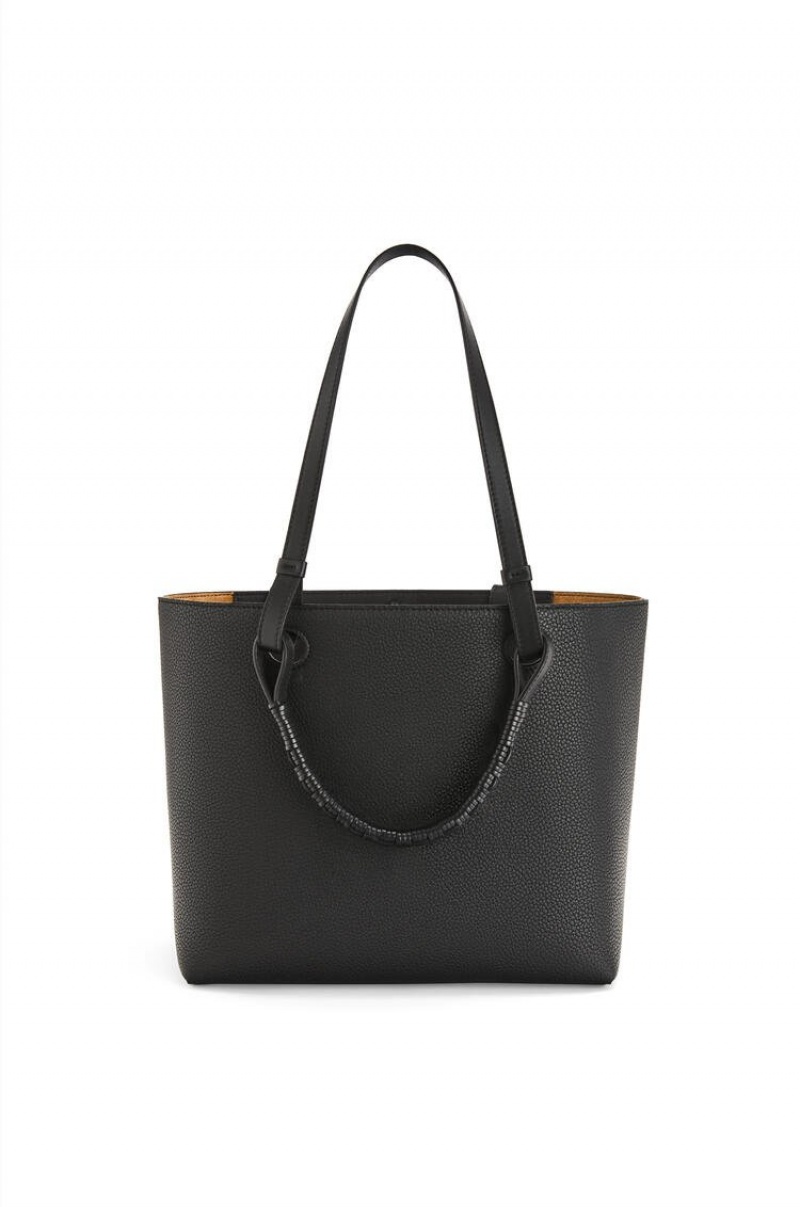 Bolso Tote Loewe Small Anagram Tote in grained calfskin Mujer Negras | 801ZYVASU