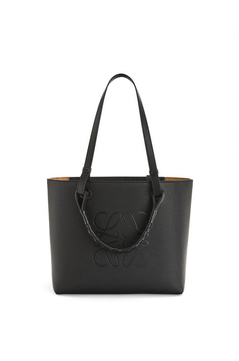 Bolso Tote Loewe Small Anagram Tote in grained calfskin Mujer Negras | 801ZYVASU