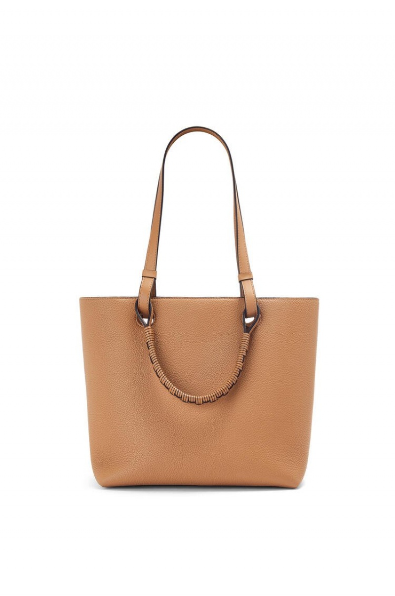 Bolso Tote Loewe Small Anagram Tote in grained calfskin Mujer Toffee | 394LUVAWH