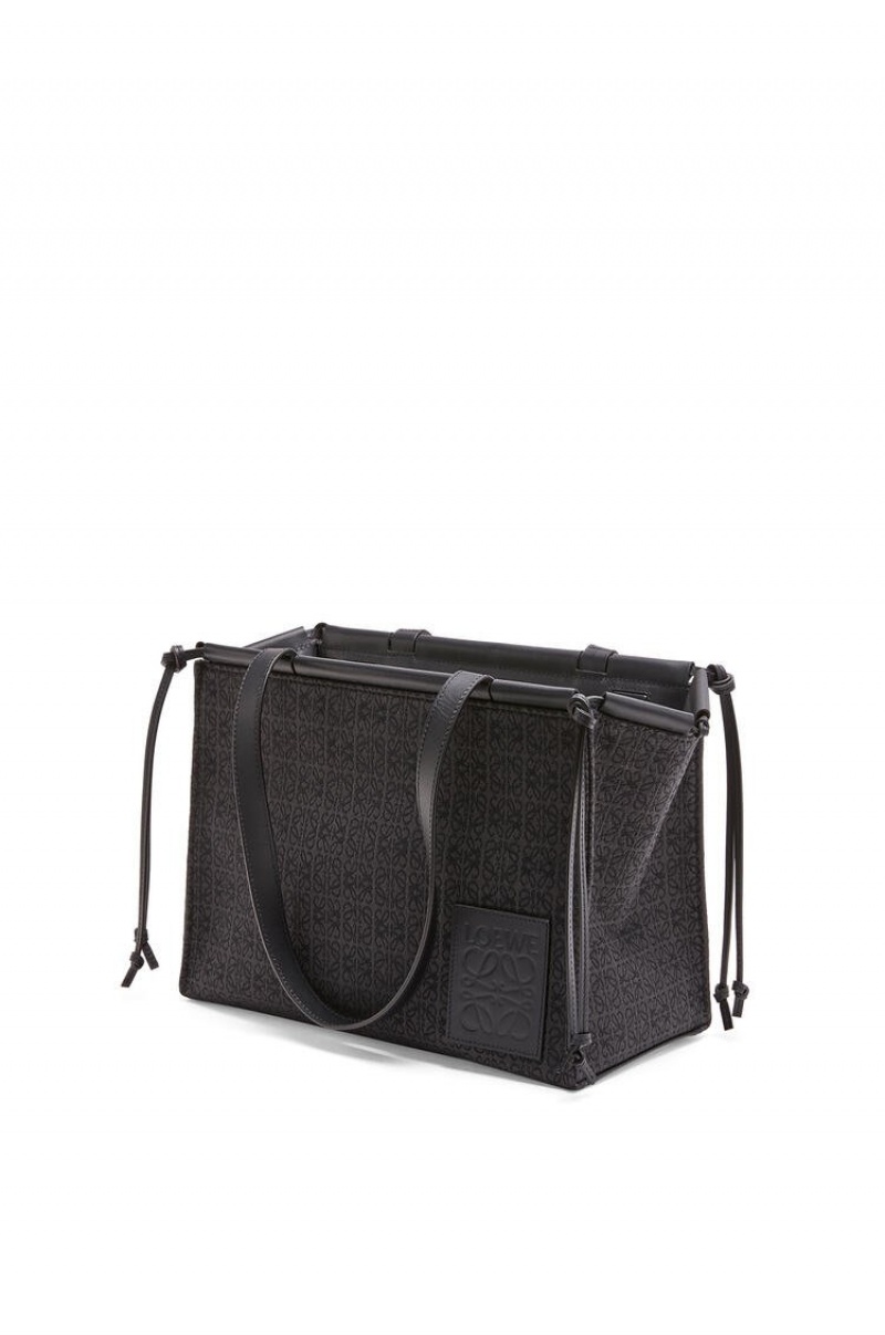 Bolso Tote Loewe Small Cushion Tote in Anagram jacquard and calfskin Mujer Negras | 835NGWIQT