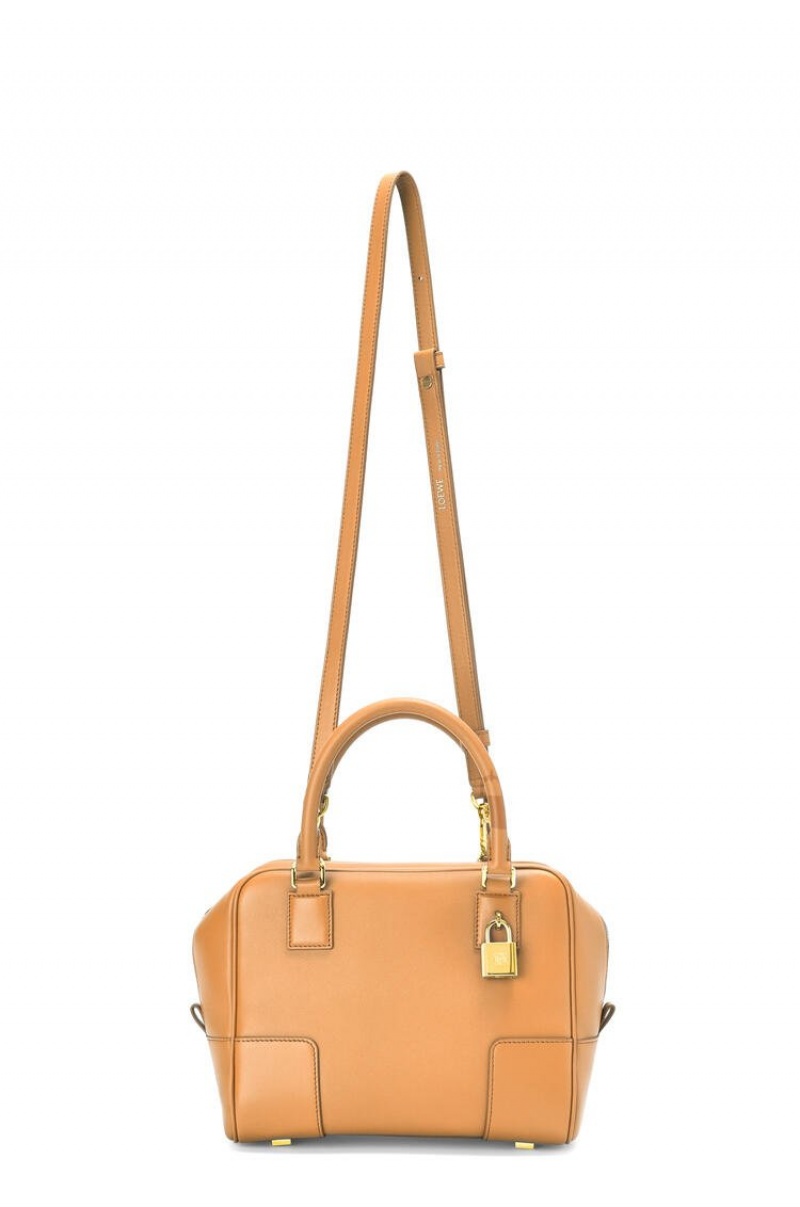 Bolsos Mini Loewe Amazona 19 square bag in nappa calfskin Mujer Warm Desert | 469NHQFXE