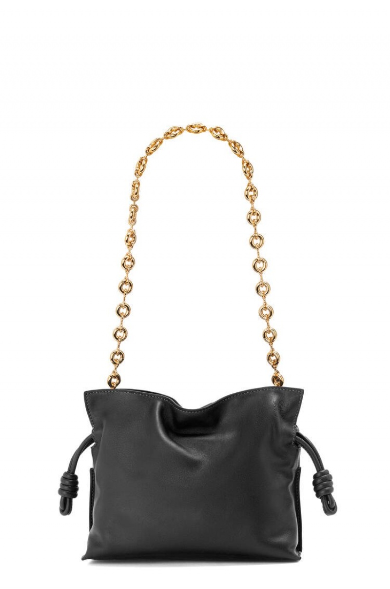 Bolsos Mini Loewe Mini Flamenco clutch in nappa calfskin with chain Mujer Negras | 795MVBJLG