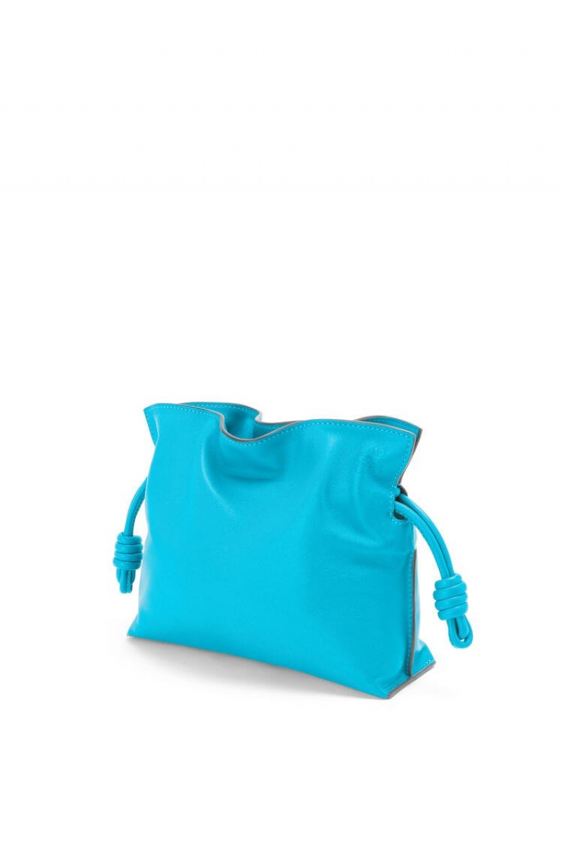 Bolsos Mini Loewe Mini Flamenco clutch in nappa calfskin Mujer Cyan | 374ROXBEJ