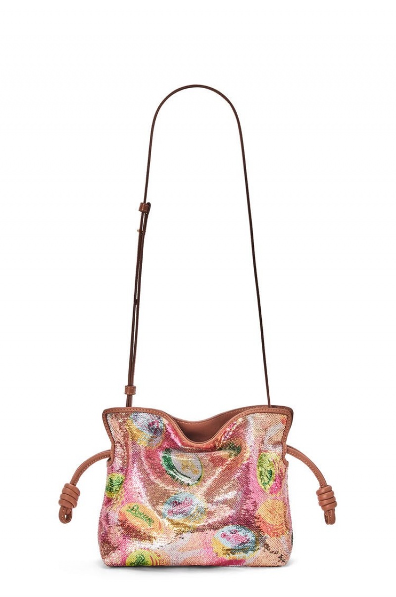 Bolsos Mini Loewe Mini Flamenco clutch in sequins and classic calfskin Mujer Multicolor | 169DIRYSZ