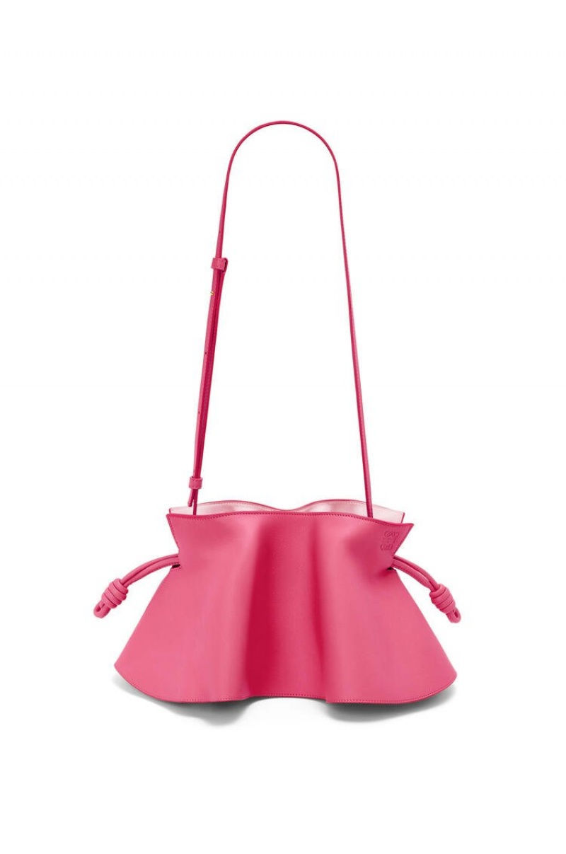 Bolsos Mini Loewe Mini Flamenco petal clutch in nappa calfskin Mujer Fucsia | 137QYIEZG