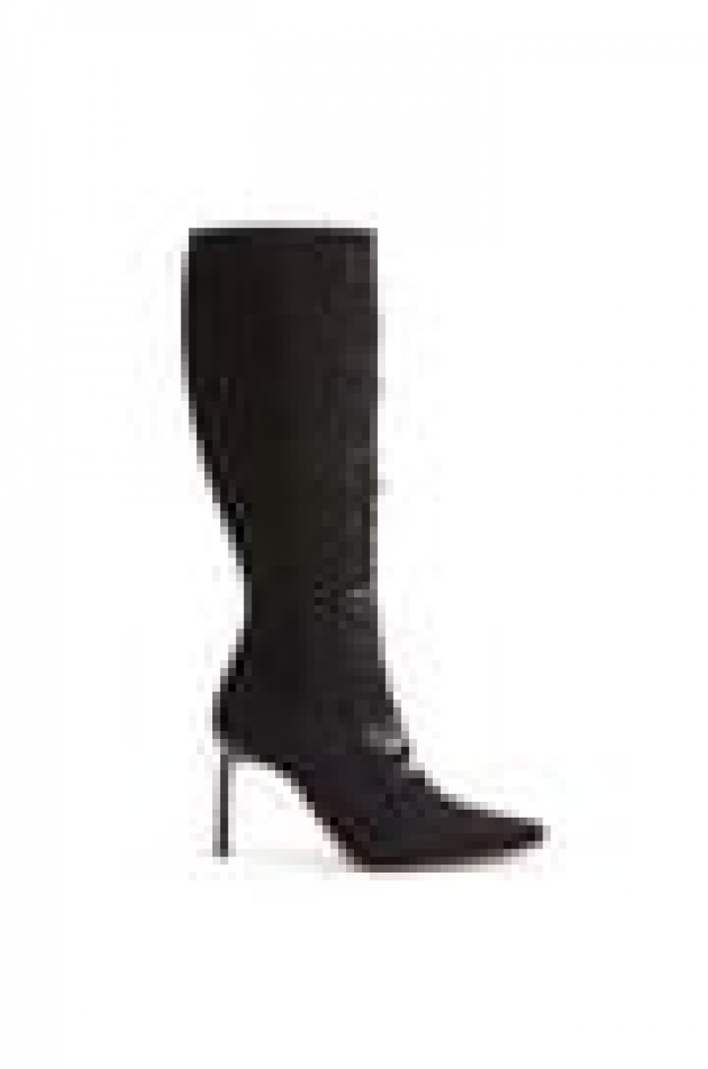 Boots & Ankle Boots Loewe Boot in ripped denim Mujer Negras | 820NOXPWS