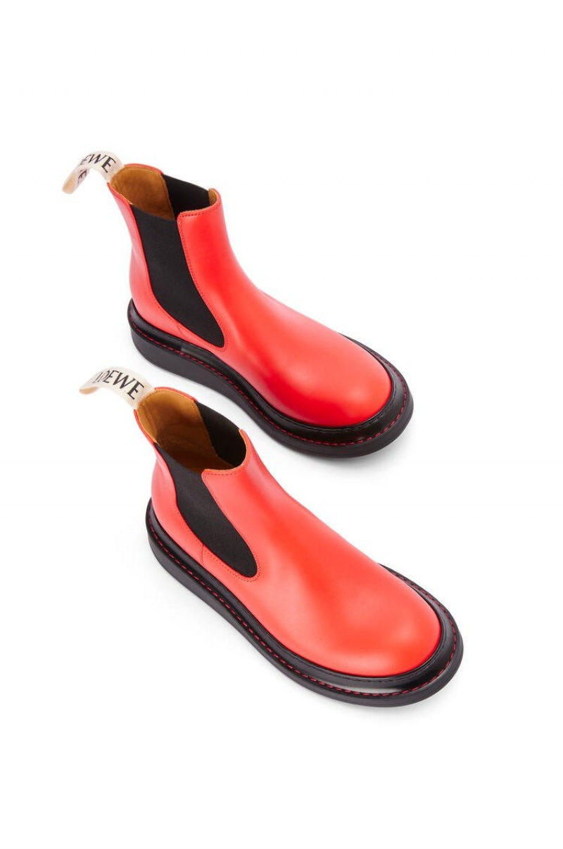 Boots & Ankle Boots Loewe Chelsea boot in calfskin Mujer Rojas Naranjas | 513PWMJXN