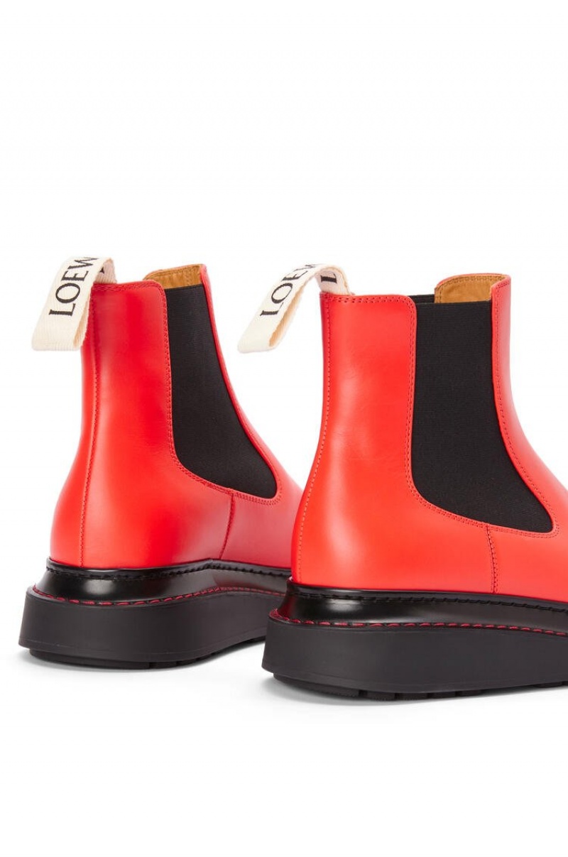 Boots & Ankle Boots Loewe Chelsea boot in calfskin Mujer Rojas Naranjas | 513PWMJXN